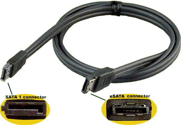 eSATA to SATA Adapter Cable 3' - Click Image to Close